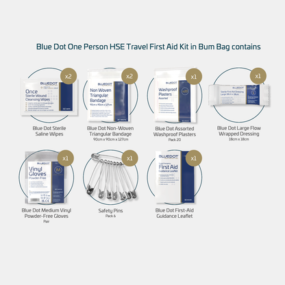 Blue Dot One Person HSE Travel First Aid Kit