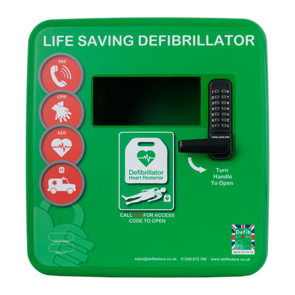 Defibstore 4000 Outdoor Defibrillator Cabinet Locked Green