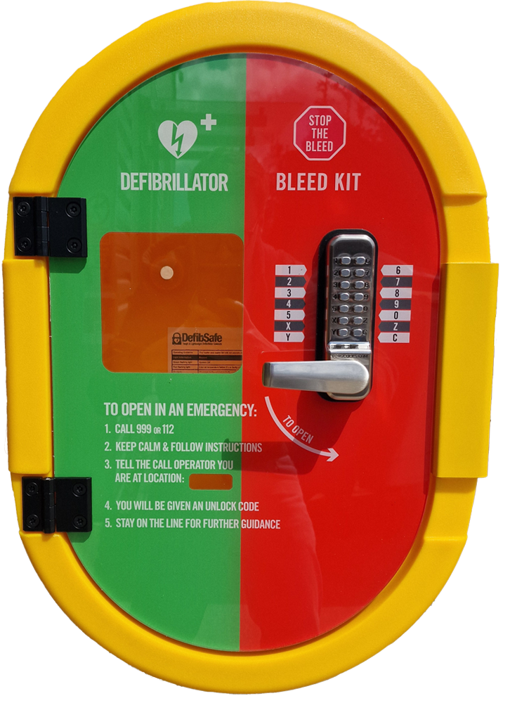 DefibSafe 2 Locked AED Heated Defibrillator & Bleed Kit Cabinet