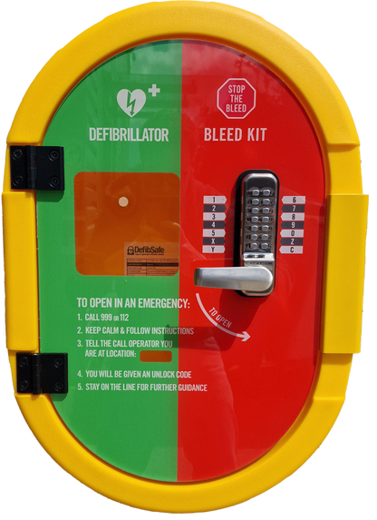 DefibSafe 2 Locked AED Heated Defibrillator & Bleed Kit Cabinet