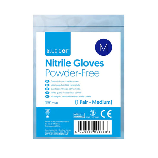 Blue Dot Vinyl Powder-Free Gloves (Pair) - Large