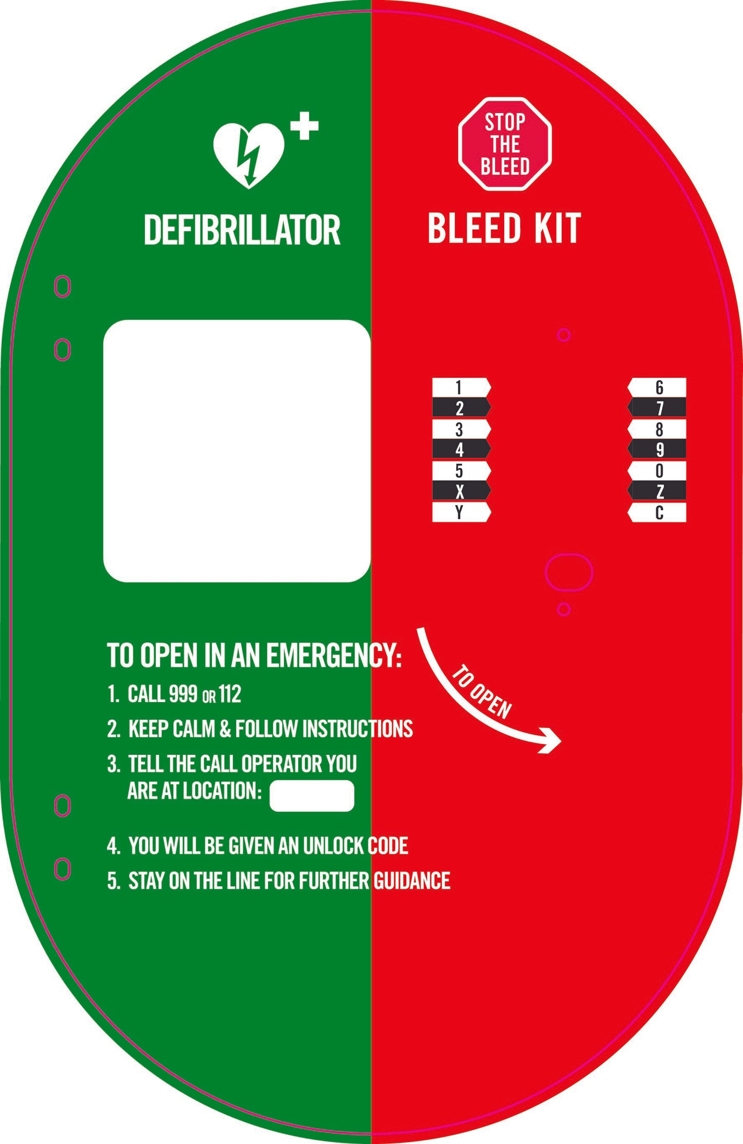 DefibSafe 2 Locked AED Heated Defibrillator & Bleed Kit Cabinet