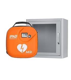 iPad SP1 AED Fully Automatic Defibrillator Indoor Alarmed Cabinet Bundle